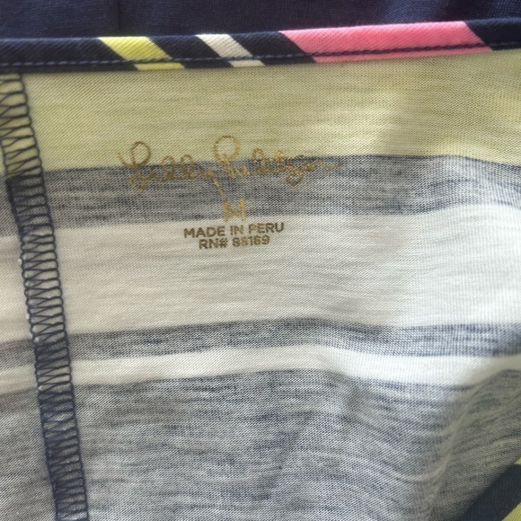 Lilly Pulitzer Marlowe Dress Blue Pink Sun Stripe Size M - Picture 8 of 11